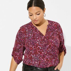 TORRID Harper Georgette Pullover 3/4 Sleeve Tunic